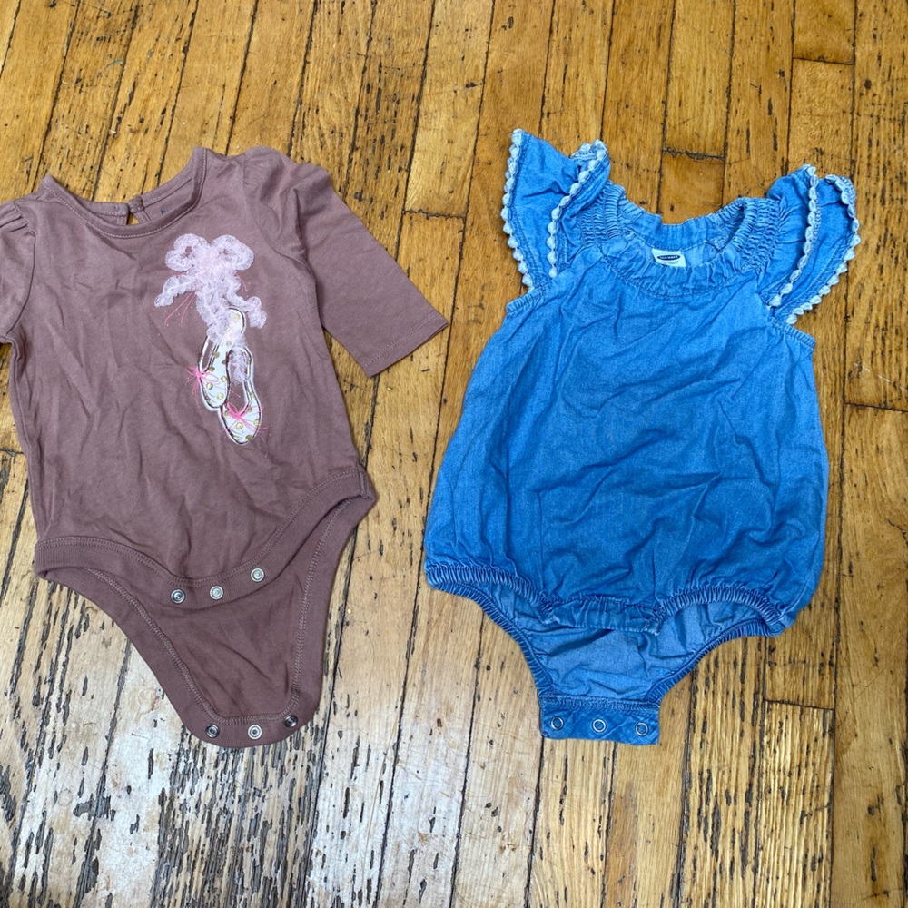 Two sweet onesies from Baby Gap and Old Navy. Excellent used condition.